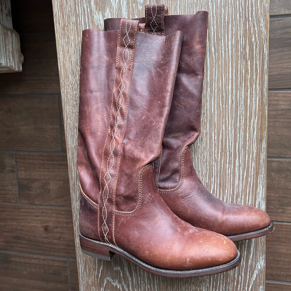 LIBERTY Black Brown Leather Riding Boots